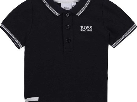 Hugo Boss Boy Short Sleeved Polo Navy Online