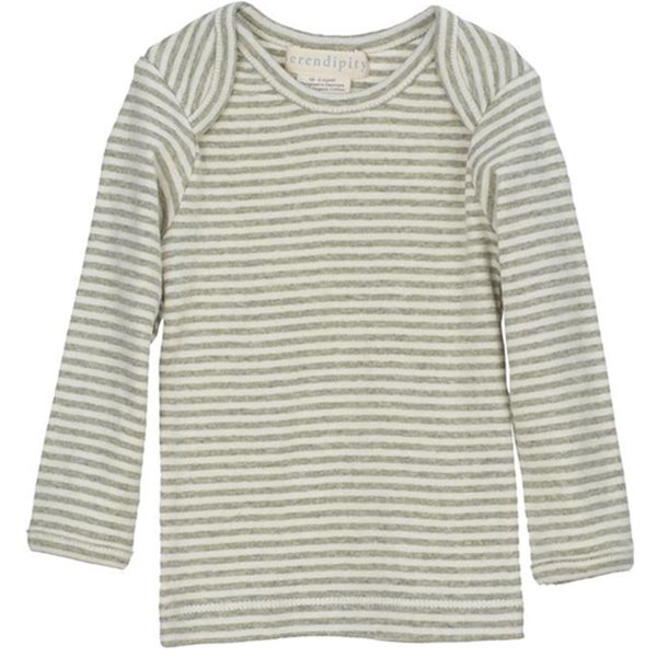 Serendipity Sage Ecru Rib Baby Tee Stripe Bluse Supply