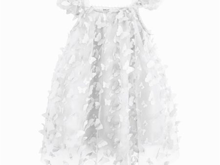 Dolly by Le Petit Tom Allover Butterflies Tutu Kjole White on Sale