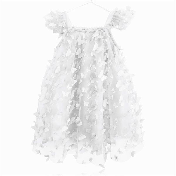 Dolly by Le Petit Tom Allover Butterflies Tutu Kjole White on Sale