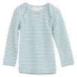 Serendipity Lake Ecru Rib Baby Tee Stripe Bluse Cheap