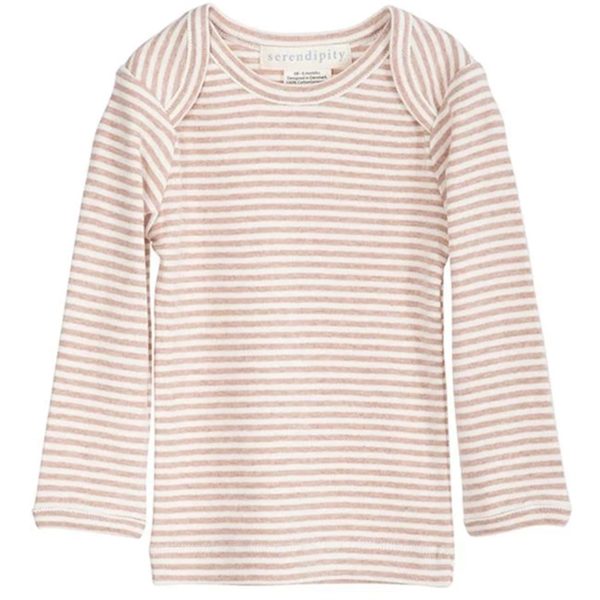 Serendipity Clay Offwhite Rib Baby Tee Stripe Bluse Online Sale