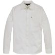 Tommy Hilfiger Stretch Twill Tonal Logo Skjorte White on Sale