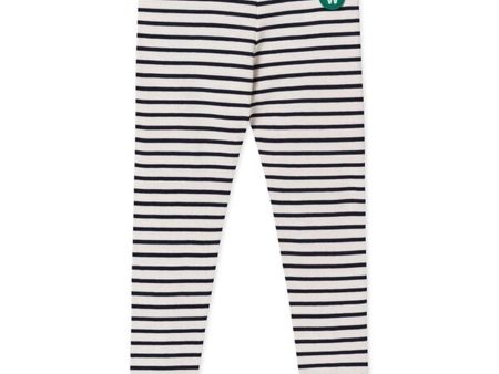 Wood Wood Ira Kids Leggings Off White Navy Stripes Discount