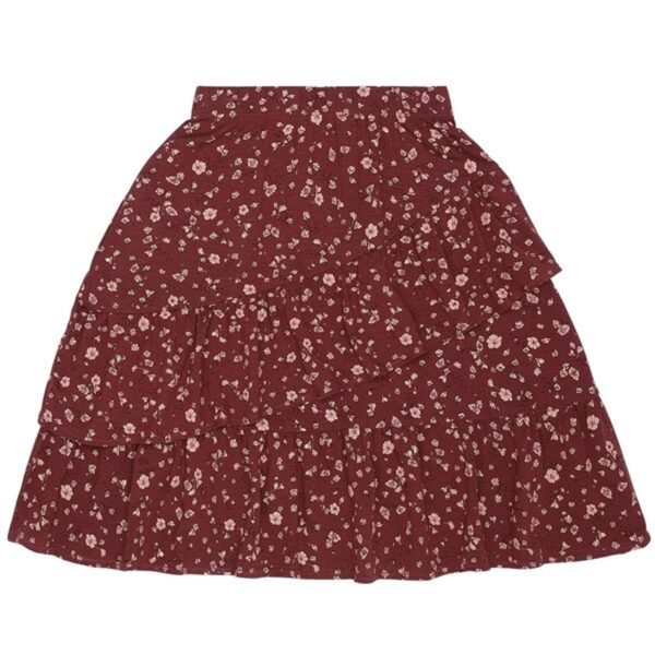 Soft Gallery Oxblood Red Flowery Fine Nederdel Supply