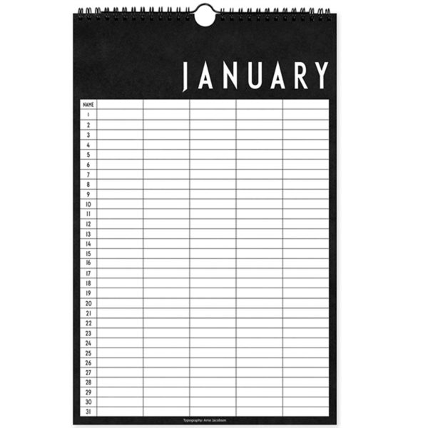 Design Letters Monthly Planner Black Cheap