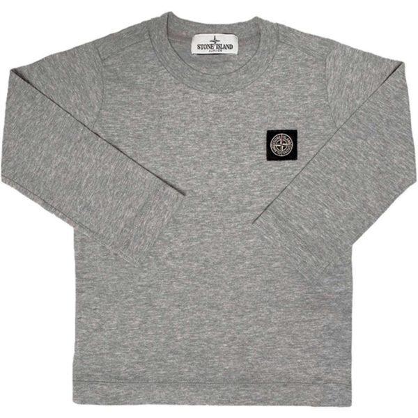 Stone Island Junior Bluse Grey Melange For Sale