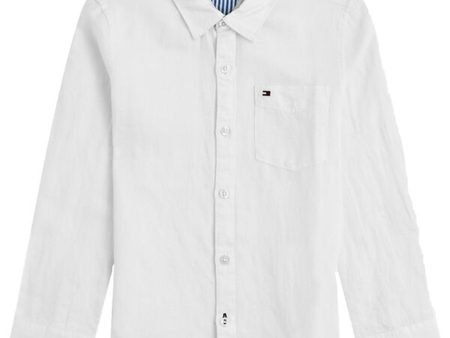 Tommy Hilfiger Essential Cotton Skjorte White Cheap