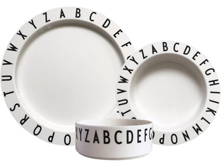 Design Letters Tritan White Eat & Learn Plate Set Hot on Sale