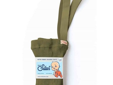 Silly Silas Footed Tights Olive Online Sale