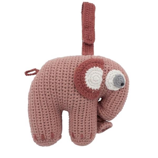 Sebra Musikuro Hæklet Elefant Blossom Pink For Discount