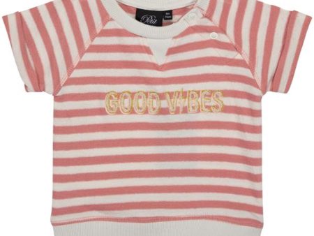 Sofie Schnoor Pink Off White Stripe T-shirt Hot on Sale