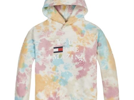 Tommy Hilfiger Hoodie Ecru Tie Dye Online now