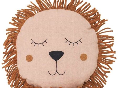 Ferm Living Safari Lion Cushion Dusty Rose Sale