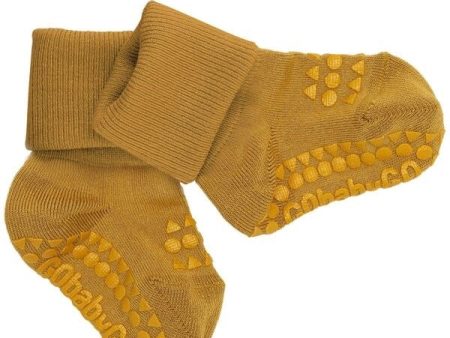 GObabyGO Bamboo Strømper Antislip Mustard Cheap