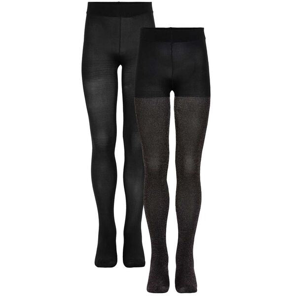 The New 2-pak Tights Black Glitter Solid Online Sale