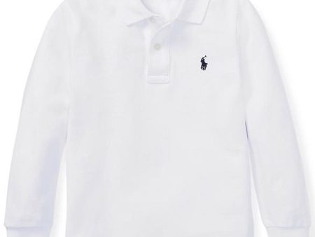 Polo Ralph Lauren Boy Long Sleeve Polo White Online Sale