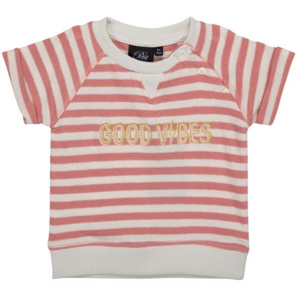 Sofie Schnoor Pink Off White Stripe T-shirt Hot on Sale