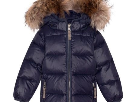 Ver de Terre Featherlight Baby Dunjakke m. Pels Navy on Sale