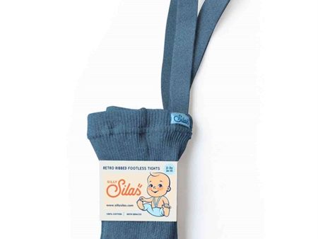 Silly Silas Footless Tights Steel Blue For Discount