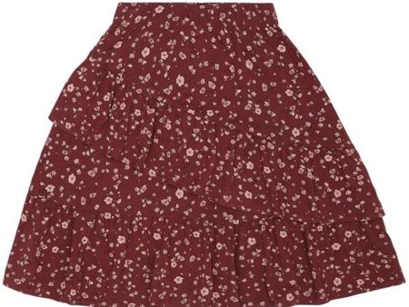 Soft Gallery Oxblood Red Flowery Fine Nederdel Supply