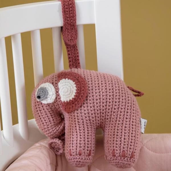 Sebra Musikuro Hæklet Elefant Blossom Pink For Discount