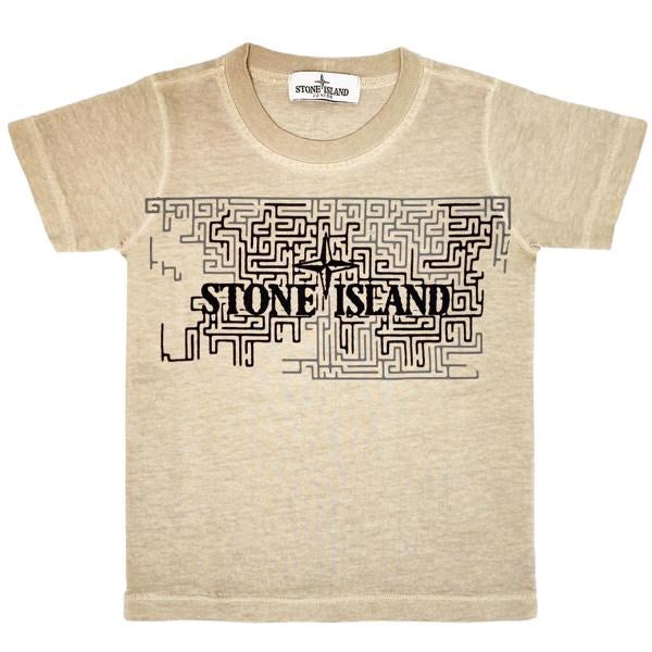 Stone Island Junior T-shirt Print Beige on Sale